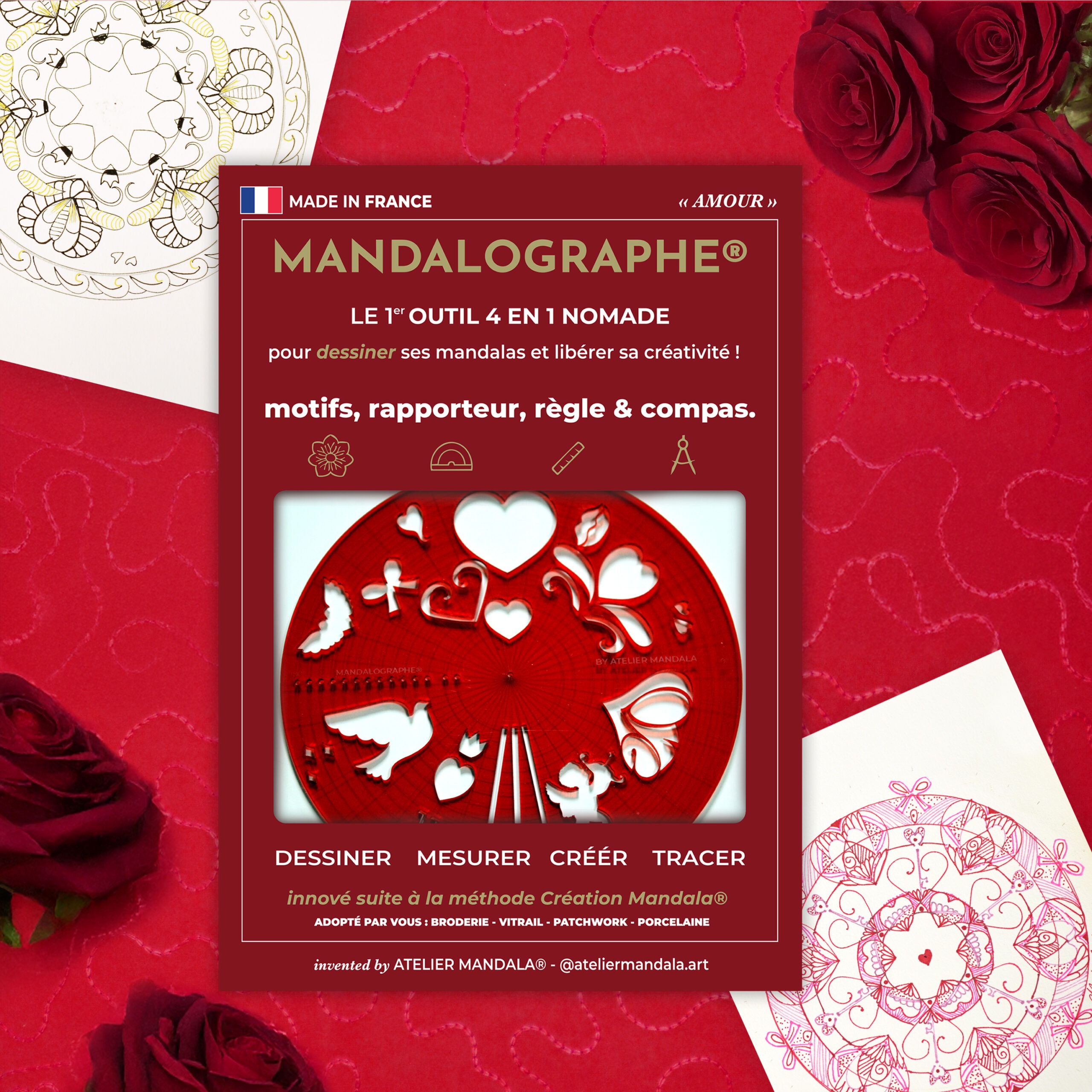 Mandalographe® Amour | Outil pour créer des mandalas facilement